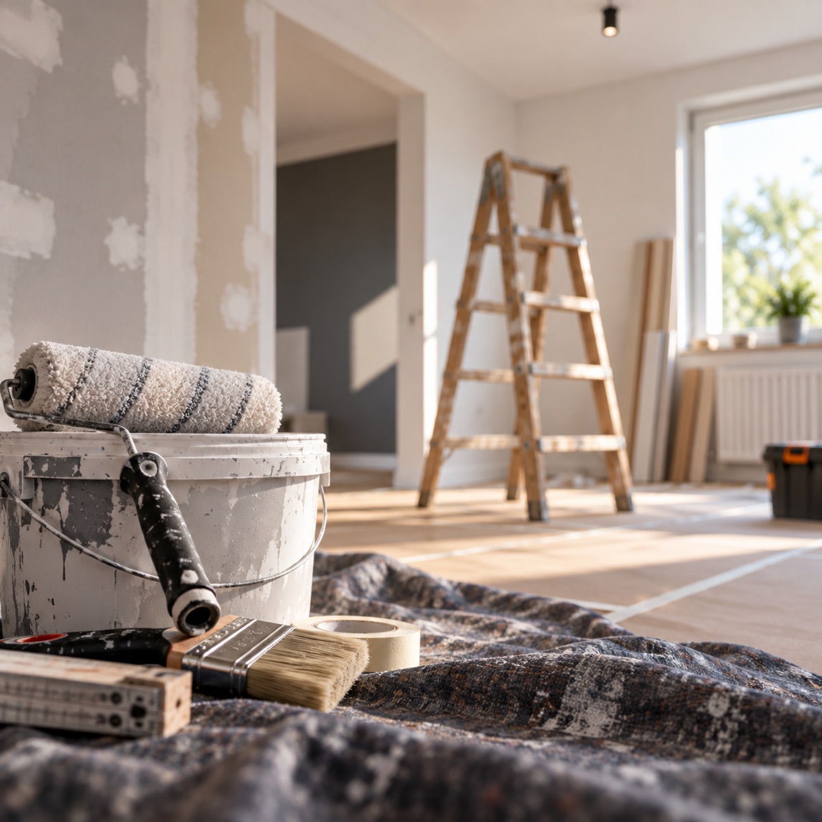 Renovierungsarbeiten in einem Wohnraum