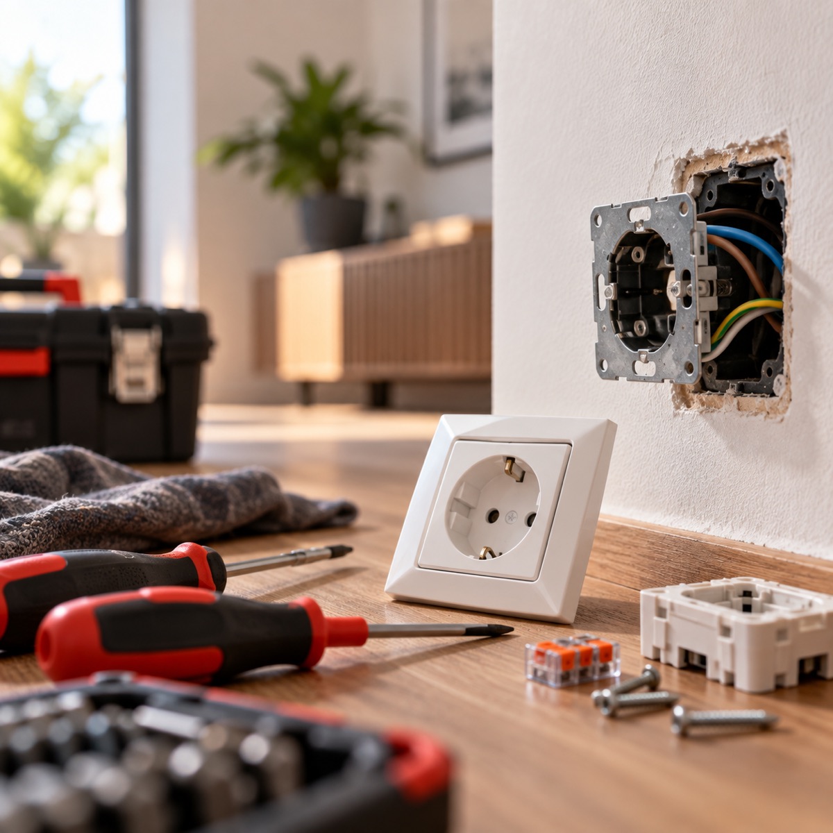 Werkzeug und Material für Reparaturen an der Immobilie